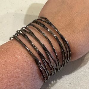 NWT Express Cuff Bracelet - gunmetal tone criss-cross design